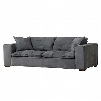 Трехместный диван City 3 Seater, Brass Metal RM натуральная кожа Anthracite Nubuck